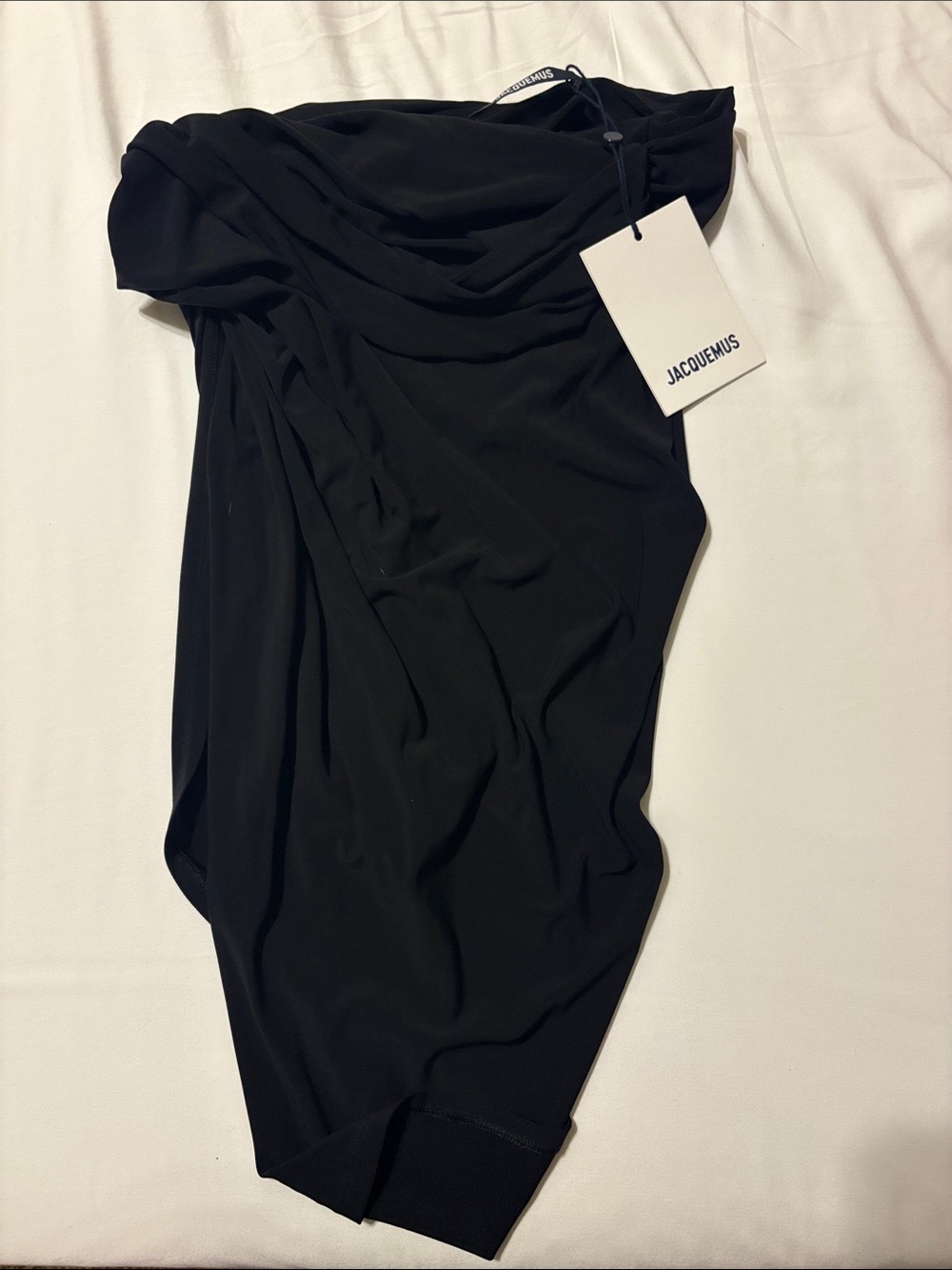 Jacquemus La mini jupe drapeado mini skirt xs black NWT